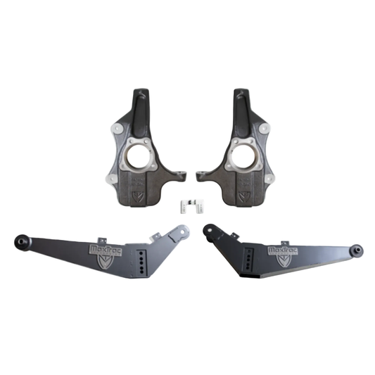 2021-2026 Tahoe Suburban lowering spindles and rear control arms | Yukon Yukon XL adjustable 0 to 4 inch rear drop suspension Includes Part #s 101920 & 200804