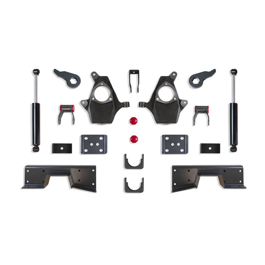 MaxTrac KS330935T 3/5 lowering kit with torsion keys, spindles, flip kit, shackles, C-notch, and shocks for 1999–2006 Silverado & Sierra 1500 w/ torsion key front