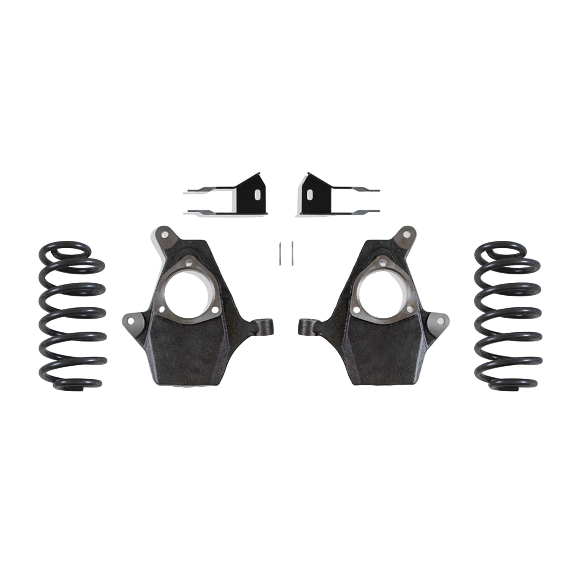 2007-2014 Tahoe Suburban lowering spindles and rear coils | Yukon Yukon XL 2WD 4WD AWD drop suspension | MaxTrac AutoRide lowering kit with shock extenders and sensor rods | GM SUV 2 4 drop spindle coil suspension kit