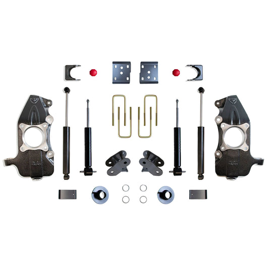 F-150 lowering spindles and 223203 struts | Ford F150 rear flip kit with 2650LL-9 shocks | MaxTrac KS334135S-4 lowering suspension kit