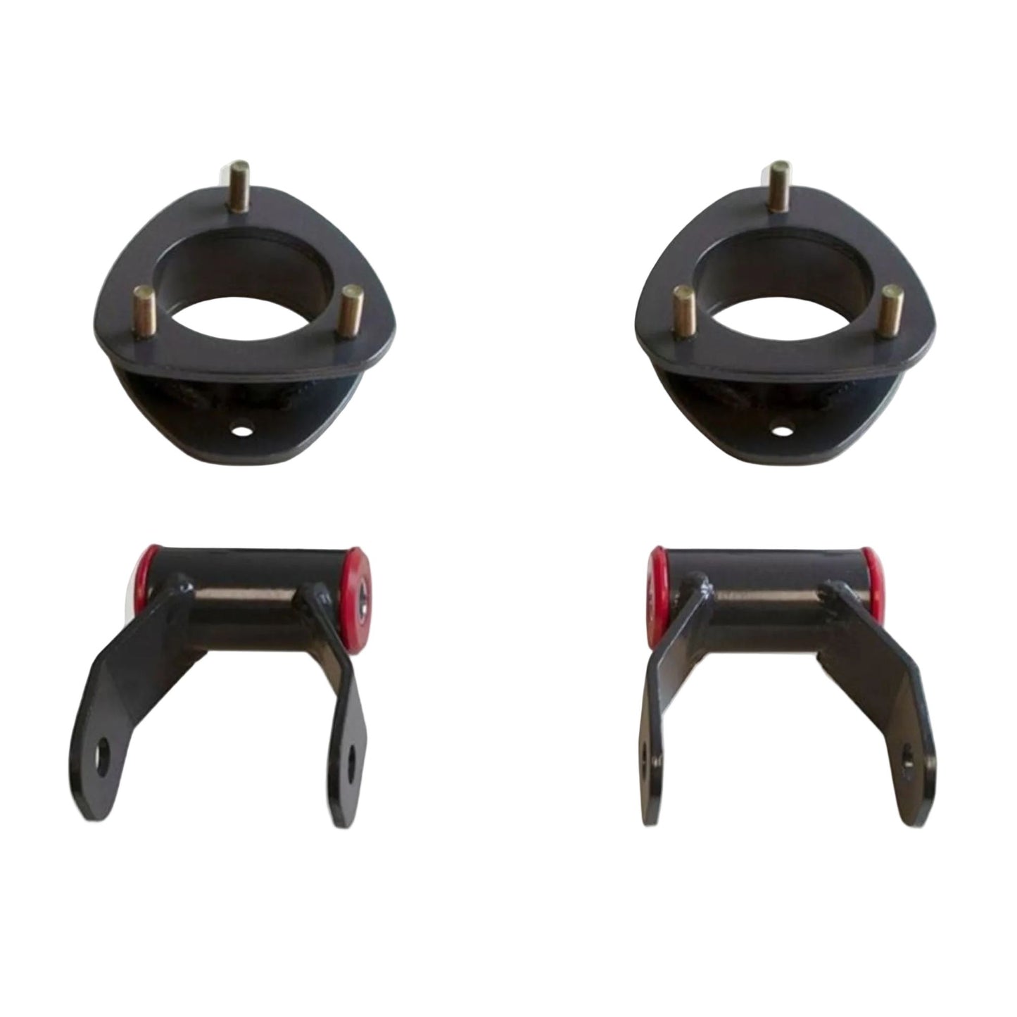2004-2014 F-150 front strut spacer and rear lift shackles | Ford F150 leveling suspension kit for 33 inch tires | MaxTrac F-150 2WD steel spacer and shackle lift kit | Ford F150 levling suspention shakle kit