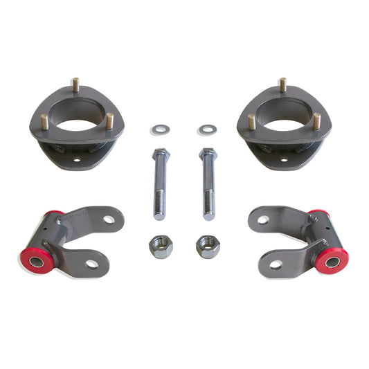 2021-2026 F-150 2WD 4WD front strut spacers rear shackles | MaxTrac F-150 front 2.5 inch strut spacer lift | Ford F-150 1 inch rear lift shackles | MaxTrac MP884121 F-150 leveling suspension kit for 33 inch tires