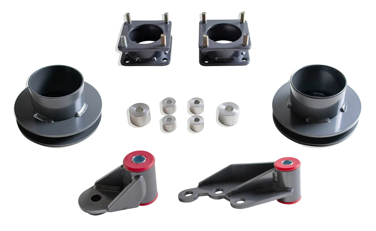 2022-2026 Tundra 4WD spacer kit with differential drop | MaxTrac Tundra 3 inch front 1 inch rear lift | Toyota Tundra front strut rear coil spacers | MaxTrac MP886031-4 4WD leveling kit for up to 34 inch tires