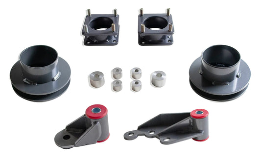 2022-2026 Tundra 4WD spacer kit with differential drop | MaxTrac Tundra 3 inch front 1 inch rear lift | Toyota Tundra front strut rear coil spacers | MaxTrac MP886031-4 4WD leveling kit for up to 34 inch tires