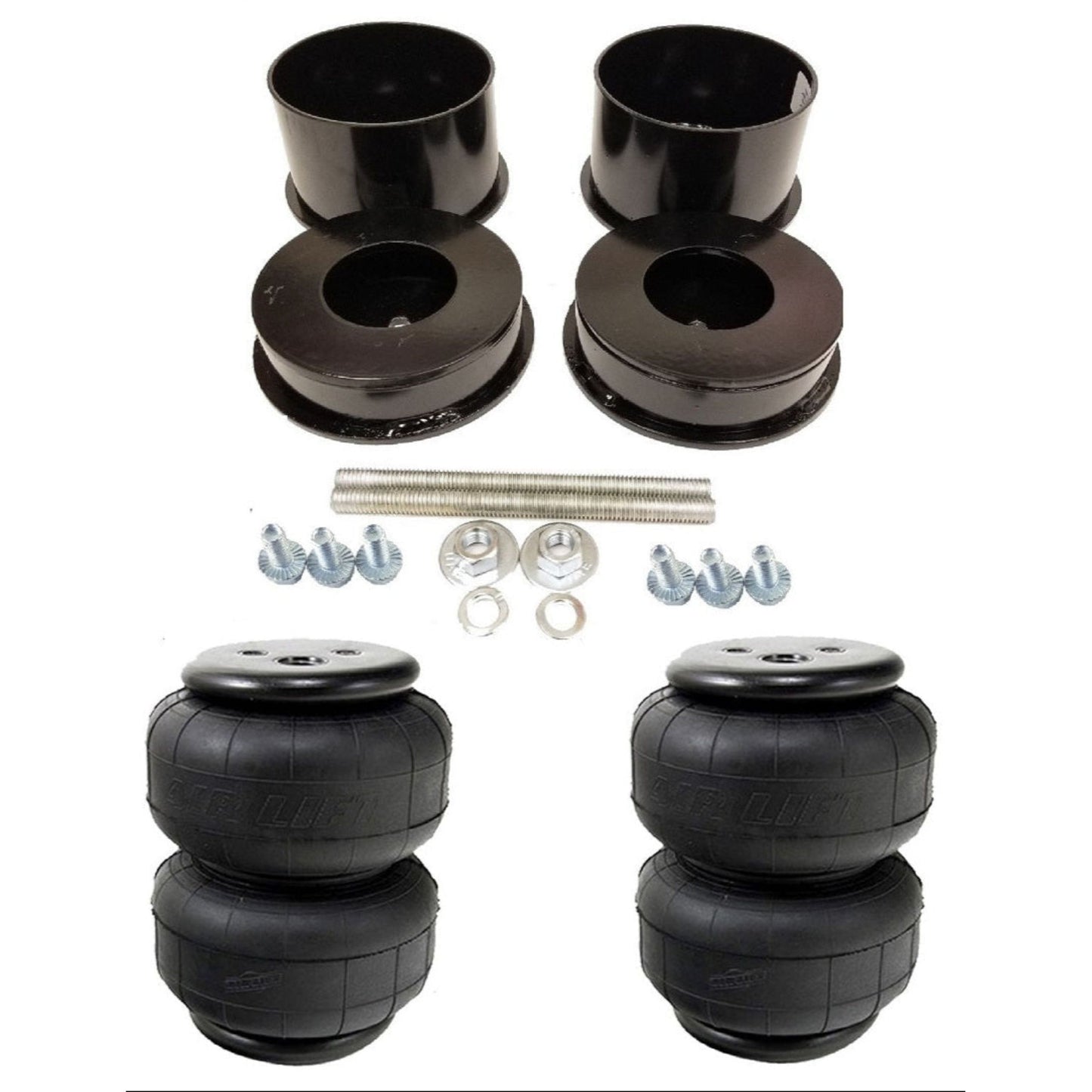 Rear airmaxxx bolt on air bag brackets & Air Lift bags for 1978-88 GM G-Body suspension