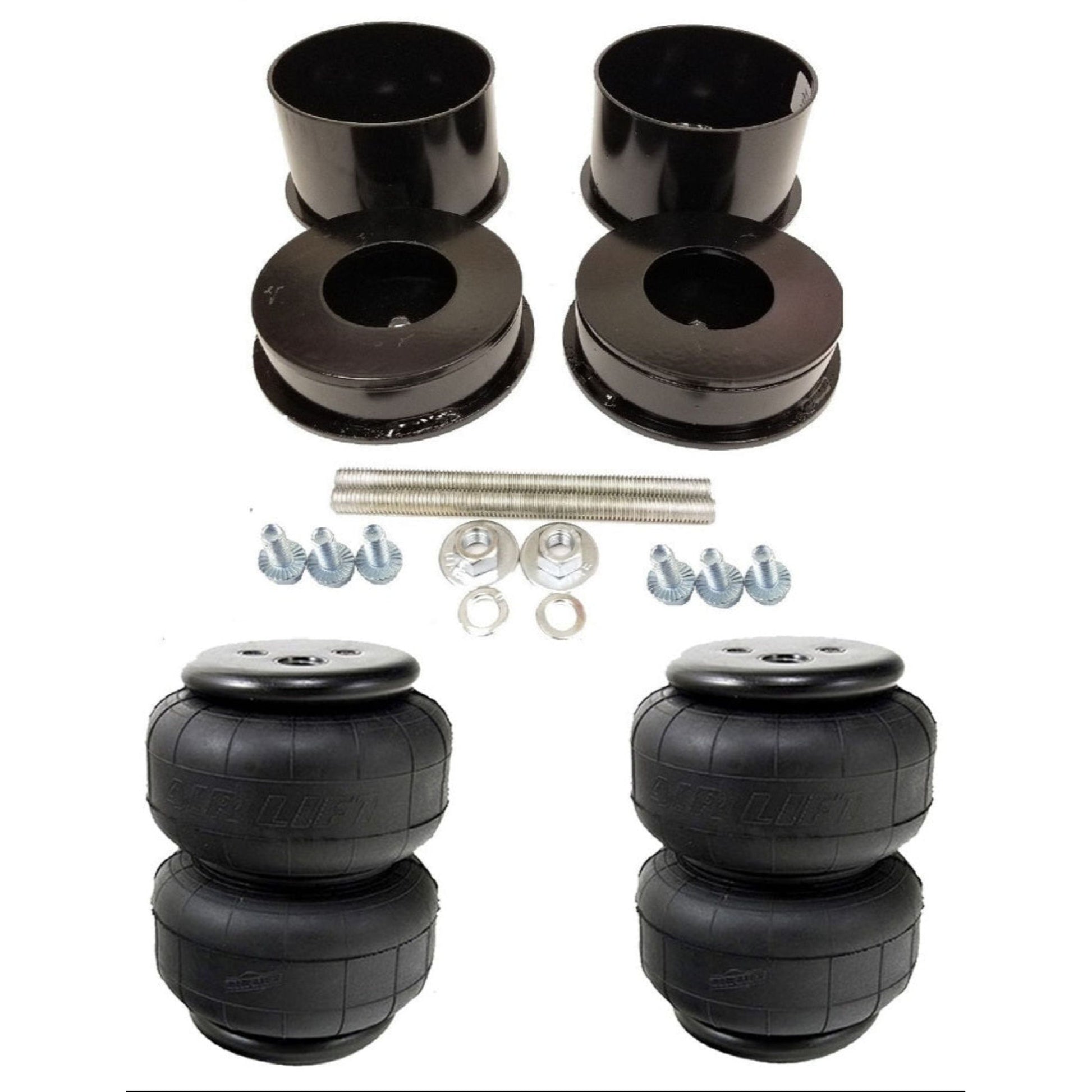 Rear airmaxxx bolt on air bag brackets & Air Lift bags for 1978-88 GM G-Body suspension