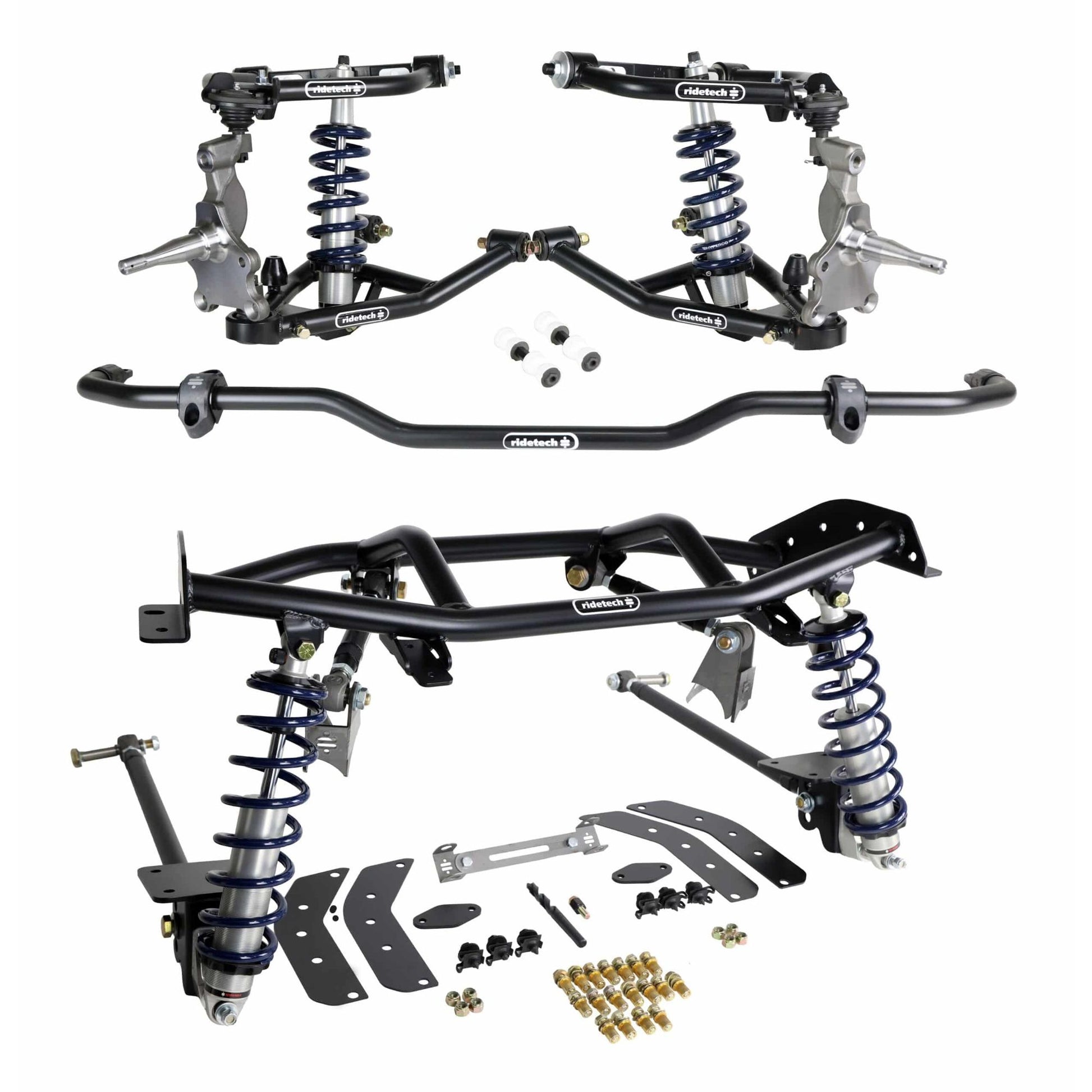 ridetech 1967 camaro coilover suspension system with 4 link | 1968 firebird complete suspension kit strongarms and HQ shocks