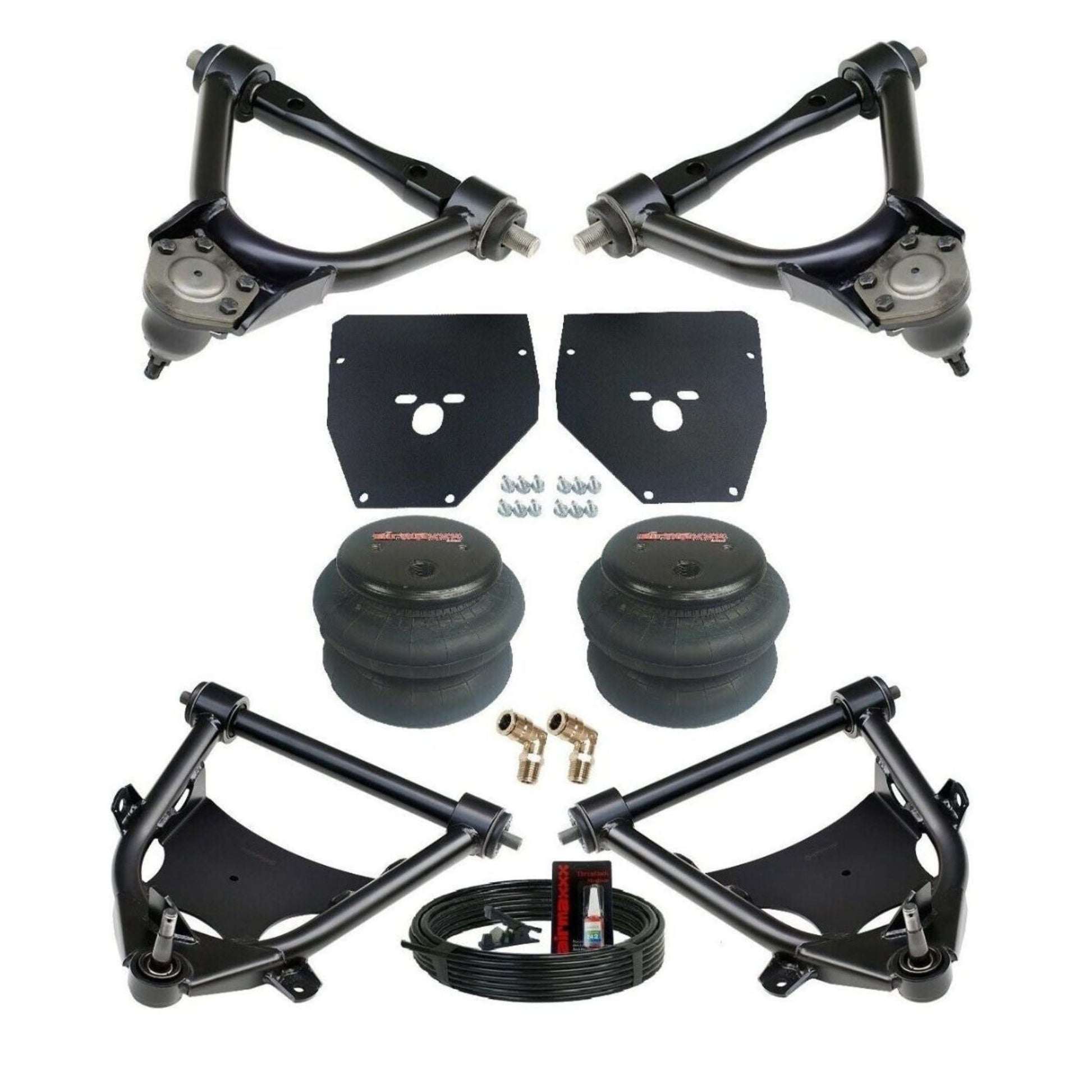 RideTech StrongArms control arms with 2600 air bags w/air line & fittings