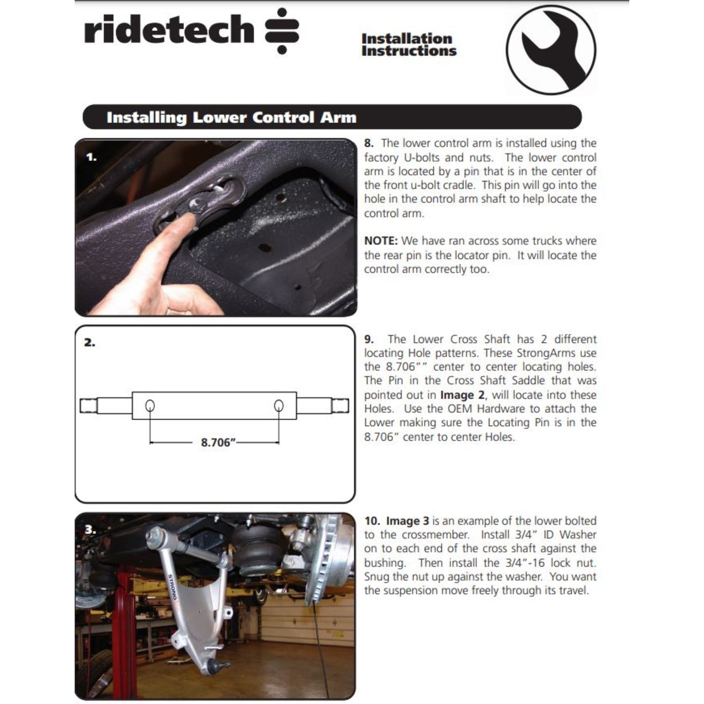 RideTech StrongArms lower control arms instructions