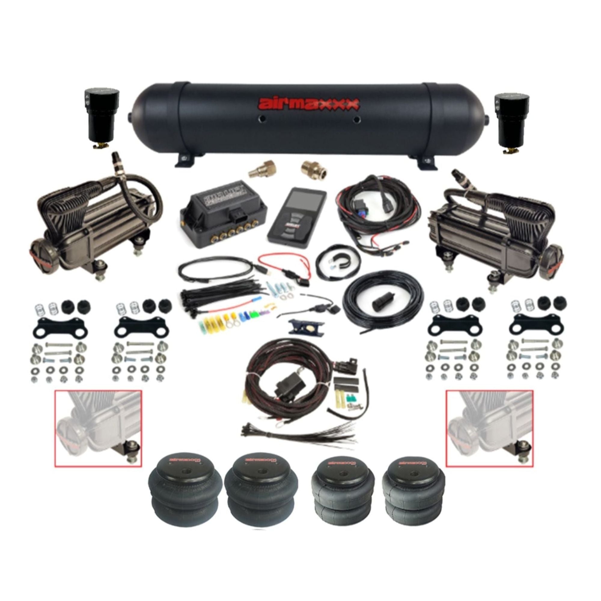 Air Ride Kit – Air Lift 3P + airmaxxx X-Series Compressor & Tank