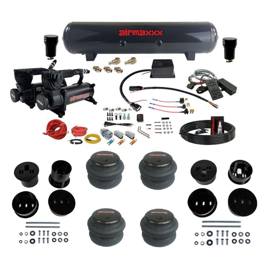 Slam Specialties SV-8C dual 580 black compressors steel tank 2600 bags air suspension kit fits 1958-1960 Cadillac KCAD58-580B2-57S-SV8CMC1-WK-HF