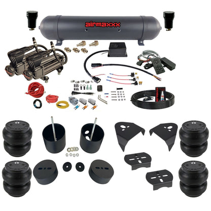 Slam Specialties SV8C dual x-series compressor aluminum tank slam bags air ride kit for 1988–1998 Silverado/Sierra KGM88-XB2-57ABK-SV8CMC1-WK-HFSS7