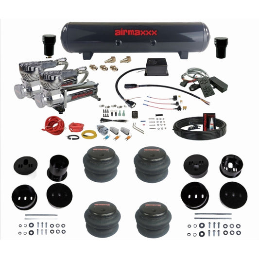 Slam Specialties dual 580 chrome compressors steel tank 2600 bags air ride kit for 1958–60 Cadillac KCAD58-580C2-57S-SV8CMC1-WK-HF