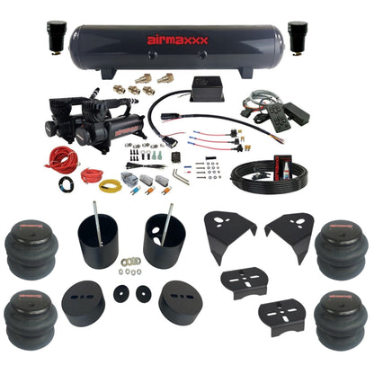 Slam Specialties dual black 580 compressors steel tank 2600 bags air ride kit for 1999–2006 Silverado/Sierra GM99-580B2-57ABK-SV8CMC1-WK-HF