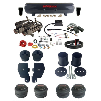 Slam Specialties dual x-series  compressors steel tank & 2600 bags air ride kit for 1965–70 Impala KIMP65-XB2-57S-SV8CMC1-WK-HF