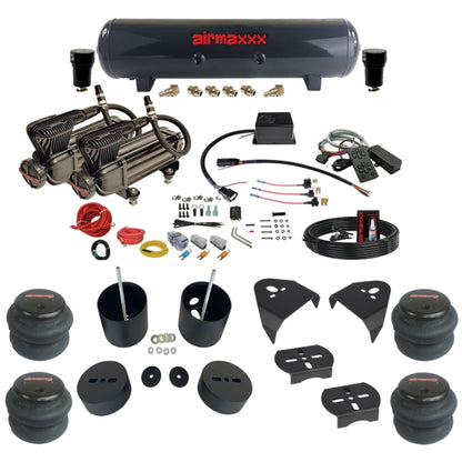 Slam Specialties dual x-series compressors steel tank 2600 bags air ride kit for 1999–2006 Silverado/Sierra KGM99-XB2-57S-SV8CMC1-WK-HF