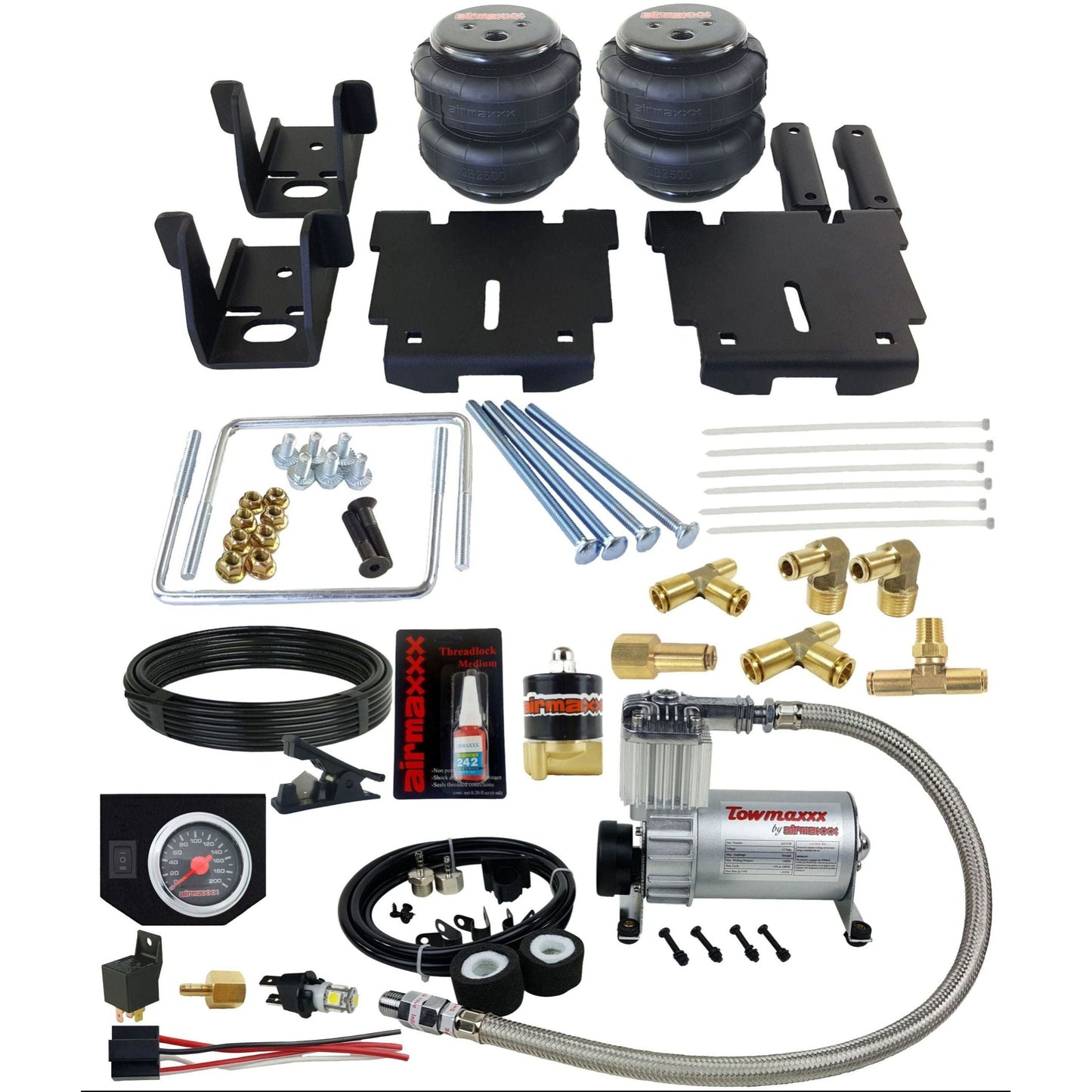 Tow Assist Over Load Air Suspension w/In Cab Control & black gauge Fits 2007-18 Silverado/Sierra 1500