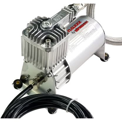 Towmaxxx pewter finish air compressor with leader hose & check valve