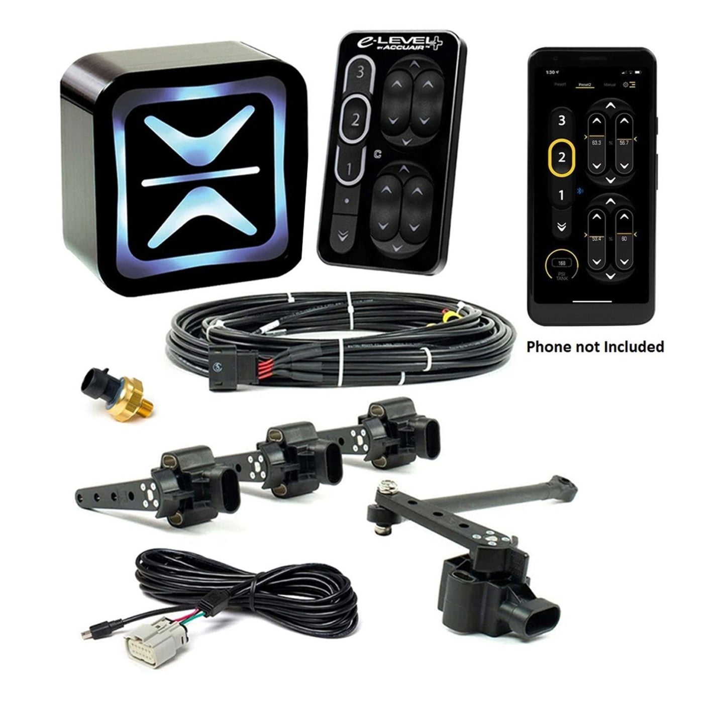 accuair e level plus controller ecu bluetooth air suspension system | air ride control system pressure height sensors ecu