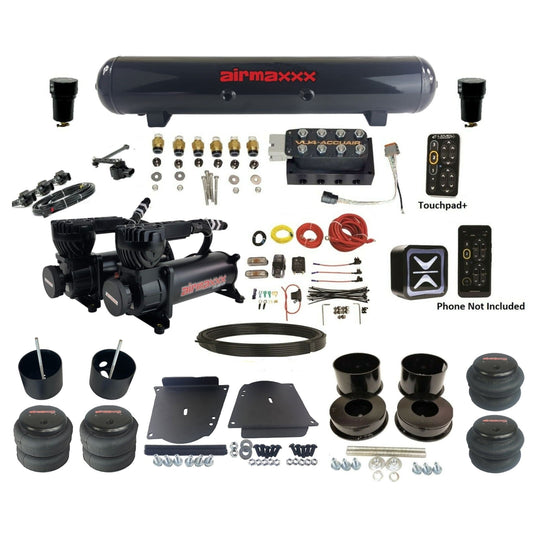 accuair e+ connect height+ vu4 dual 580 black compressors steel tank & bags air ride kit for 1964-1972 gm a-body KABDY-580B2-57S-VU4EHT-WK-HF
