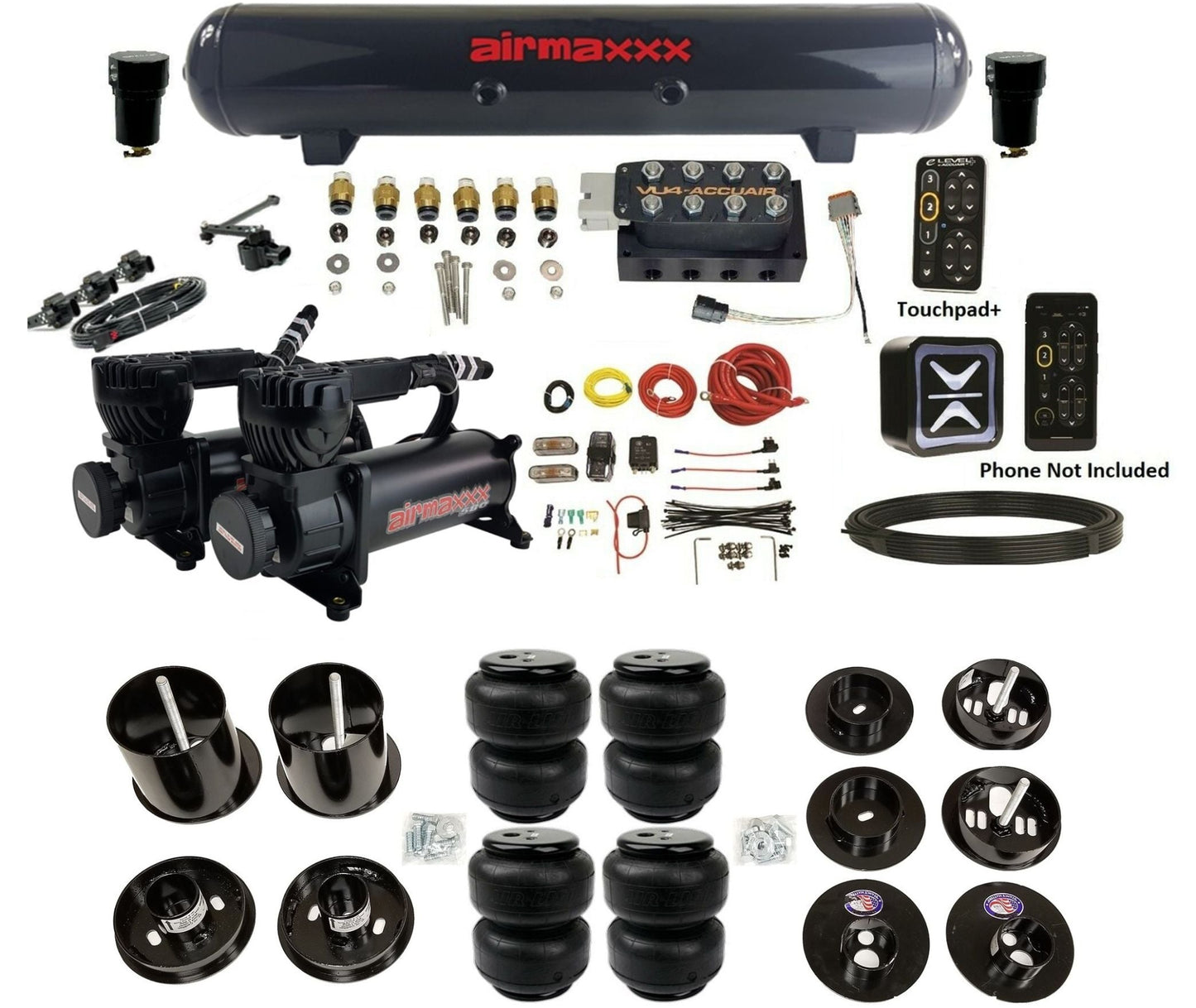 accuair e connect vu4 height plus air lift bags ride kit for 1965 1970 cadillac KCAD65-580B2-57S-VU4EHT-WK-HFD25