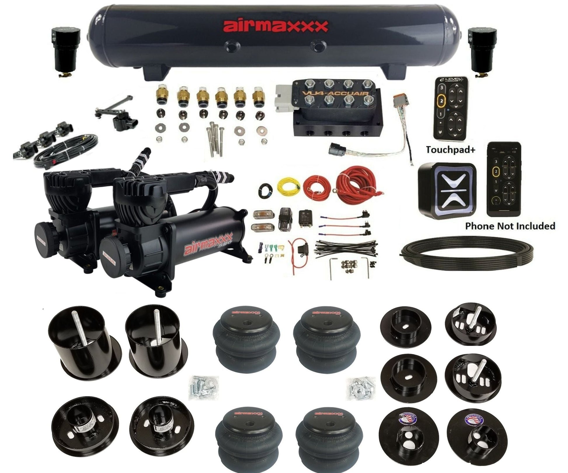 accuair e connect vu4 height plus air ride kit for 1965 1970 cadillac KCAD65-580B2-57S-VU4EHT-WK-HF