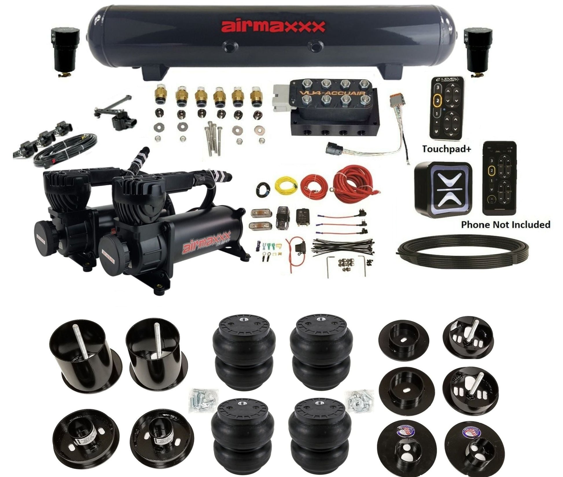 accuair e connect vu4 height plus air ride kit with slam bags for 1965 1970 cadillac KCAD65-580B2-57S-VU4EHT-WK-HFSS7