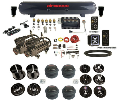 accuair e connect vu4 height plus steel tank 2600 bags air ride kit for 1965 1970 cadillac KCAD65-X2B-57S-VU4EHT-WK-HF