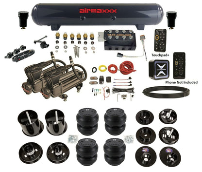 accuair e connect vu4 height plus steel tank slam bags air ride kit for 1965 1970 cadillac KCAD65-X2B-57S-VU4EHT-WK-HFSS7