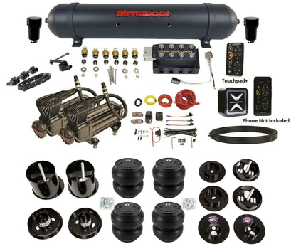 accuair e connect vu4 height plus x series aluminum tank slam bags air ride kit for 1965 1970 cadillac KCAD65-X2B-57ABK-VU4EHT-WK-HFSS7 