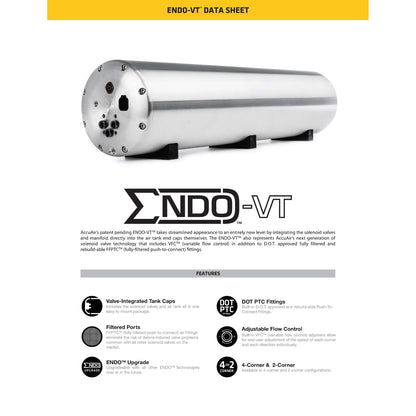 AccuAir AA-3642 ENDO-VT 5 Gallon Air Tank Valve Integrated Raw Aluminum