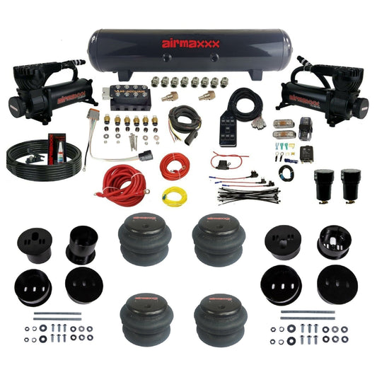 accuair vu4 dual 580 black compressors steel tank 2600 bags air ride suspension kit for 1958-1960 cadillac KCAD58-580B2-57S-VU4-7BK-WK-HF