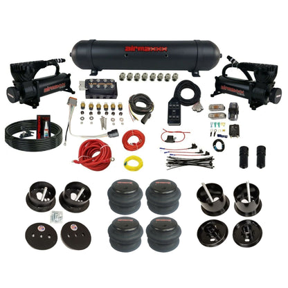 accuair vu4 with black 580 dual compressors aluminum tank 2600 bags air ride kit for 1961-1962 cadillac K-CAD6162-580B2-57ABK-VU4-7BK-WK-HF