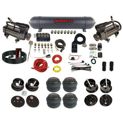 accuair vu4 with black x-series compressors aluminum tank 2600 bags air ride kit for 1961-1962 cadillac K-CAD6162-XB2-57ABK-VU4-7BK-WK-HF