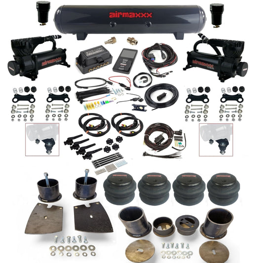 air lift 3h 27695 dual 580 black compressors steel tank 2600 bags air ride kit for 1961-64 buick full size KBUI61-580B2-57S-27695-WK-3P2