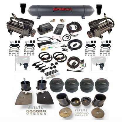 air lift 3h 27695 dual X-series compressors aluminum tank 2600 bags air ride kit for 1961-64 buick full size KBUI61-XB2-57ABK-27695-WK-3P2