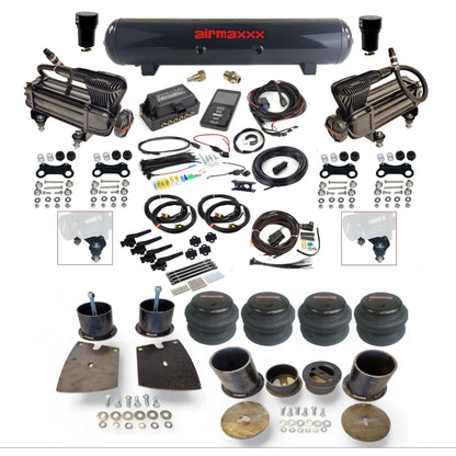 air lift 3h 27695 dual X-series compressors steel tank 2600 bags air ride kit for 1961-64 buick full size KBUI61-XB2-57S-27695-WK-3P2