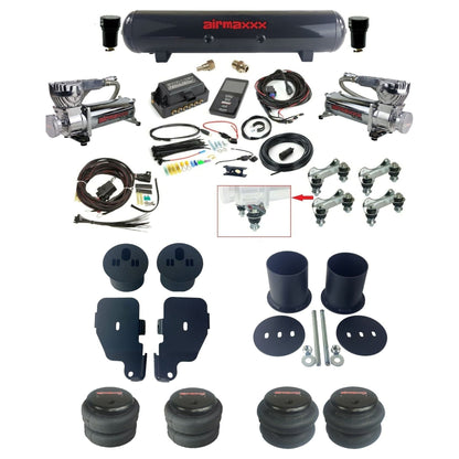 air lift 3p 27685 air ride kit 580 chrome compressors steel tank bags & airmaxxx brackets for 1965-70 chevy impala KIMP65-580C2-57S-27685-WK-3P2