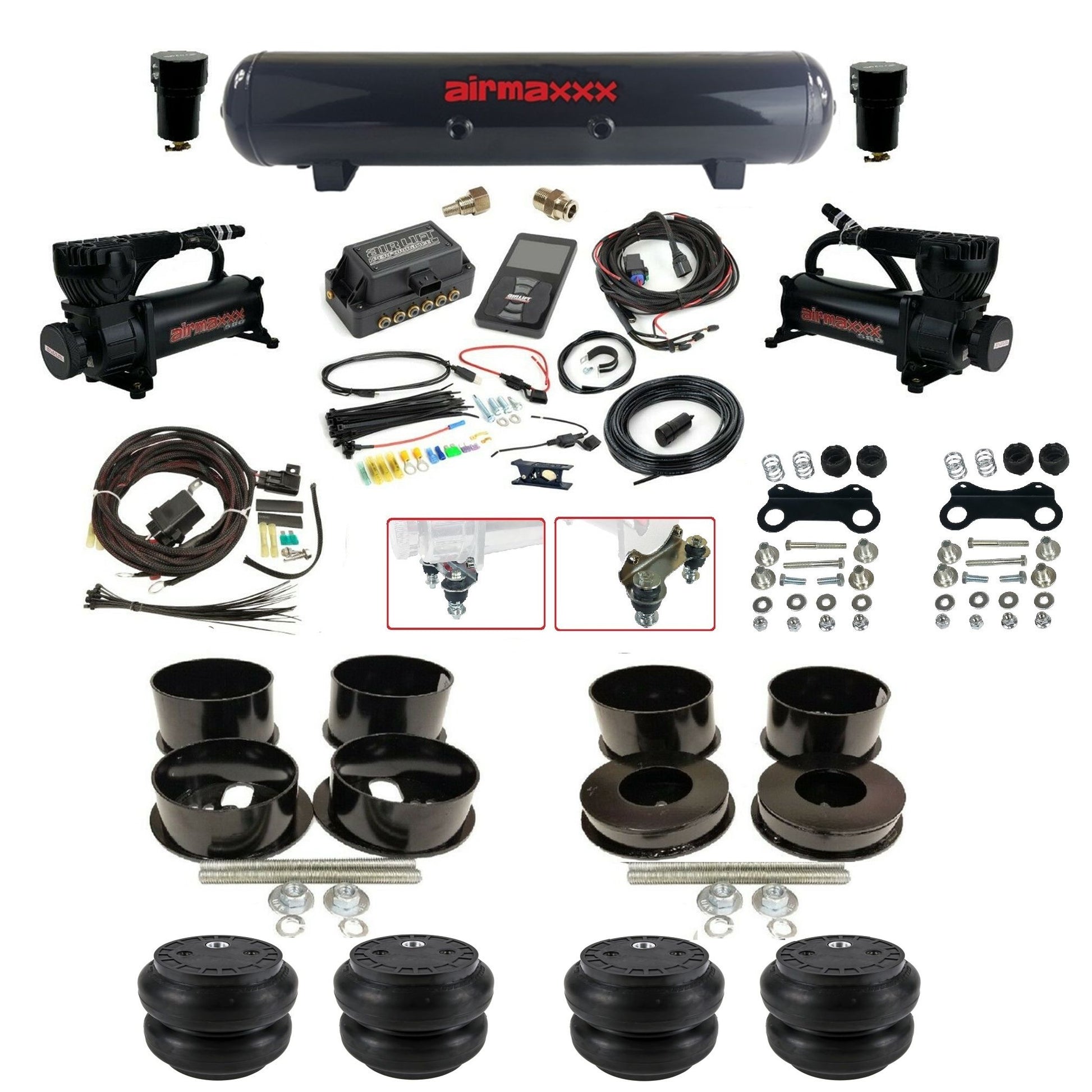 air lift 3p 27685 air ride kit dual 580 black compressors steel tank & slam bags & brackets for 1971-96 gm b-body KBBDY-580B2-57S-27685-WK-3P2SS7 