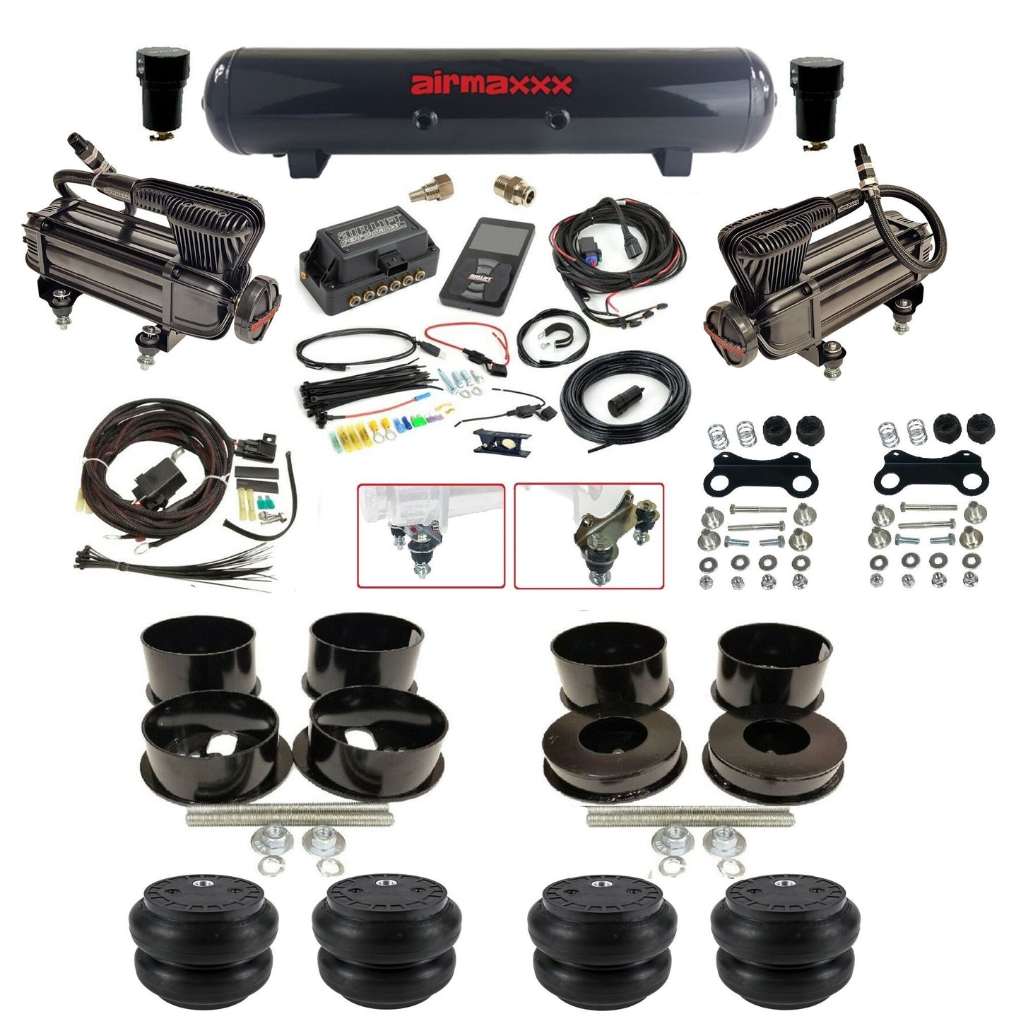 air lift 3p 27685 air ride kit dual X-series compressors steel tank & slam bags & brackets for 1971-96 gm b-body KBBDY-XB2-57S-27685-WK-3P2SS7