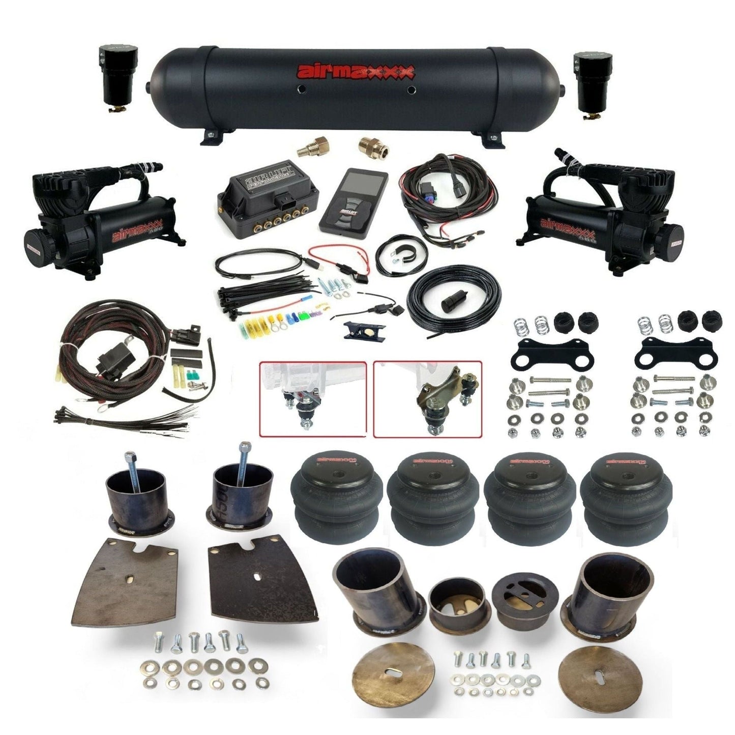 air lift 3p 27685 air ride kit w/580 compressors black aluminum tank & 2600 bags fits 1961-64 buick riviera KBUI61-580B2-57ABK-27685-WK-3P2