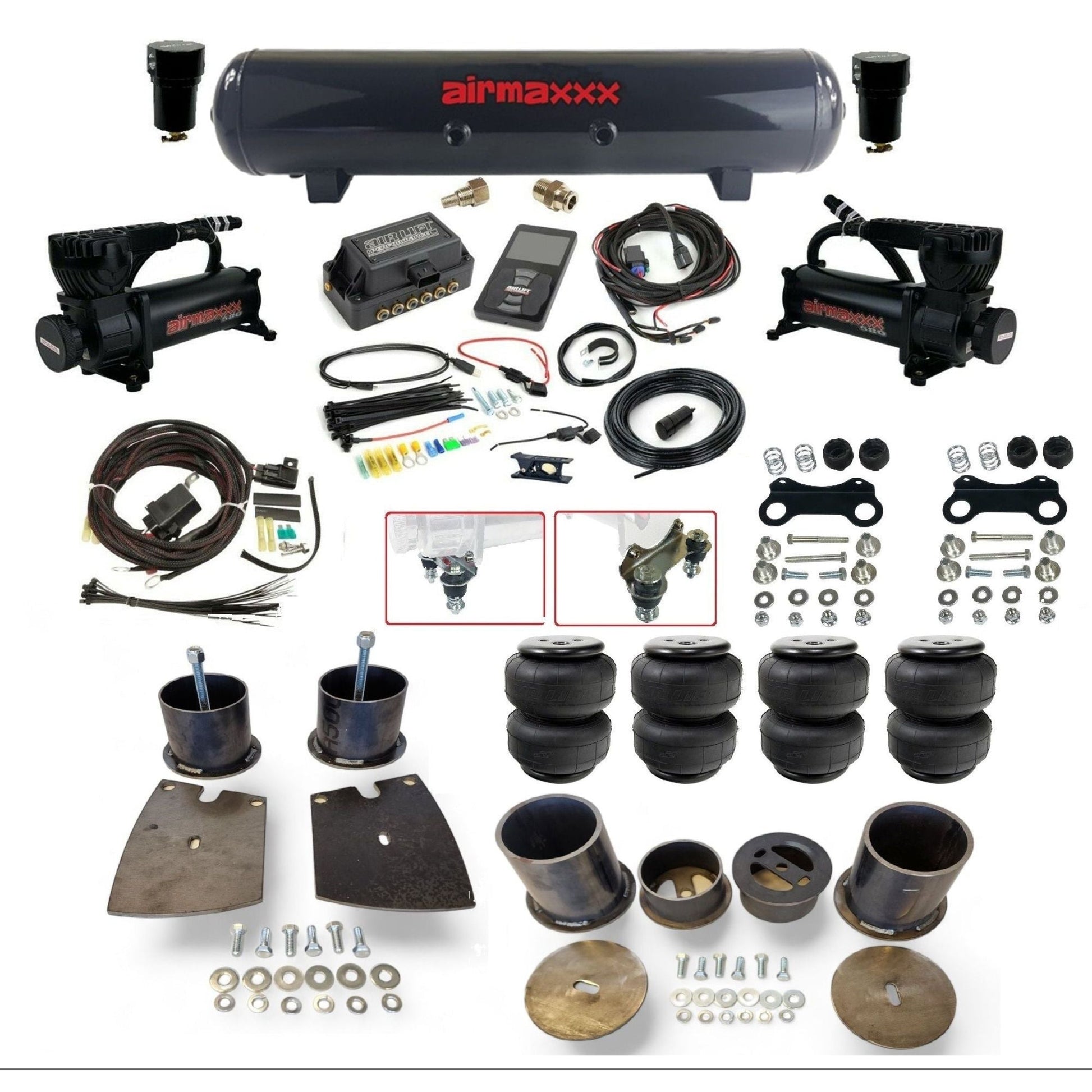 air lift 3p 27685 air ride kit w/580 compressors steel tank & airlift bags fits 1961-64 buick riviera electra KBUI61-580B2-57S-27685-WK-3P2D25