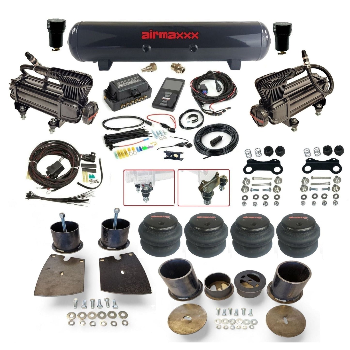 air lift 3p 27685 air ride kit w/x-series compressors steel tank & 2600 bags fits 1961-64 buick riviera KBUI61-XB2-57S-27685-WK-3P2