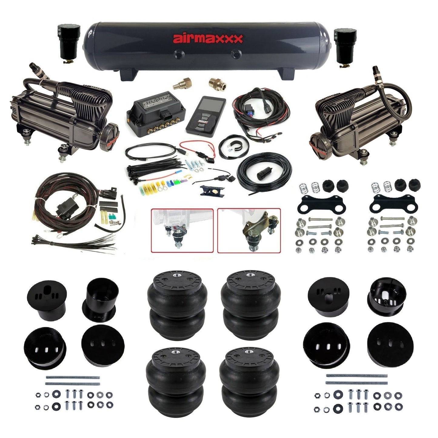 air lift 3p 27685 air ride kit with X-series compressors steel tank Slam bags & airmaxxx bolt on brackets fits 1958-60 cadillac CAD58-XB2-57S-27685-WK-3P2SS7