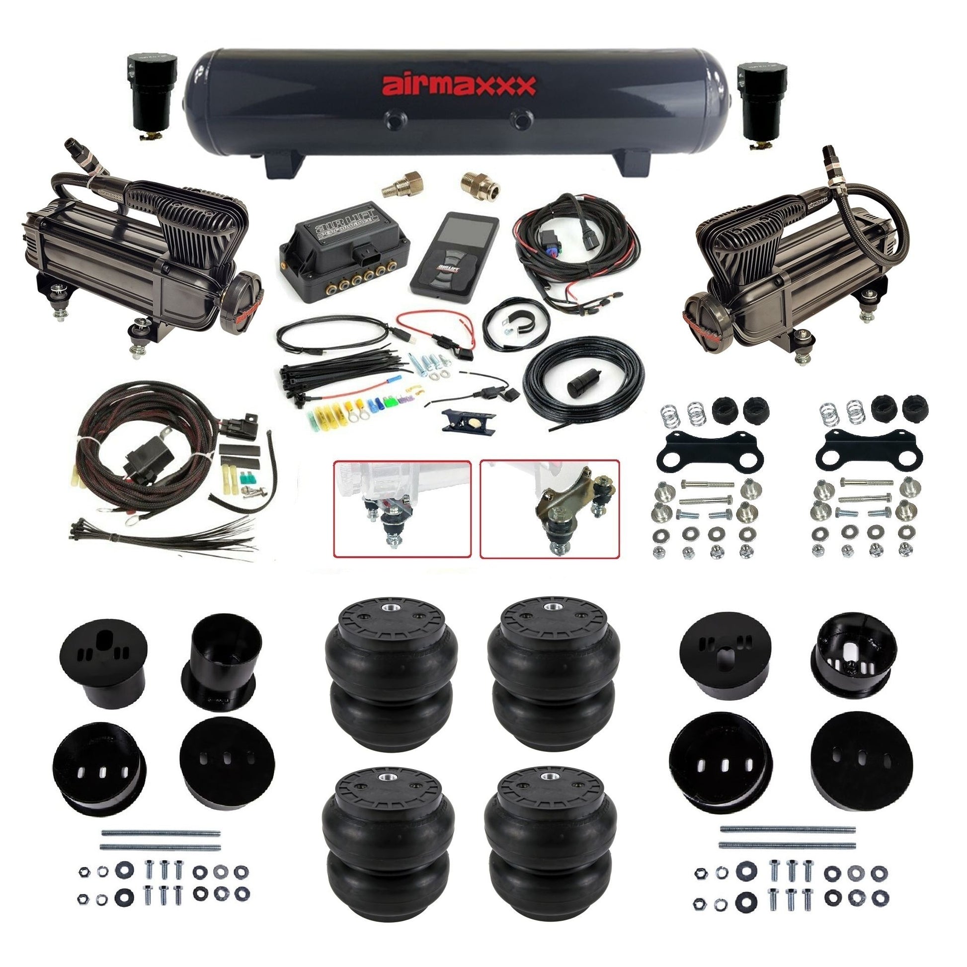 air lift 3p 27685 air ride kit with X-series compressors steel tank Slam bags & airmaxxx bolt on brackets fits 1958-60 cadillac CAD58-XB2-57S-27685-WK-3P2SS7