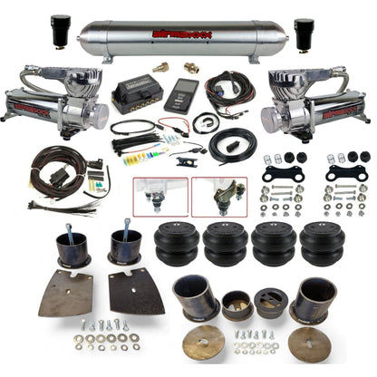 air lift 3p 27685 air ride kit with chrome 580 compressors raw aluminum tank & Slam  bags fits 1961-64 buick KBUI61-580C2-57ARW-27685-WK-3P2SS7