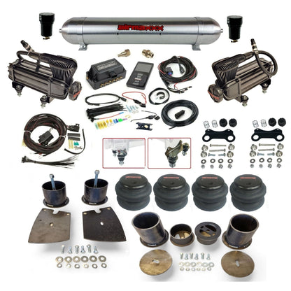 air lift 3p 27685 air ride kit with x-series  compressors raw aluminum tank & 2600 bags fits 1961-64 buick KBUI61-XB2-57ARW-27685-WK-3P2