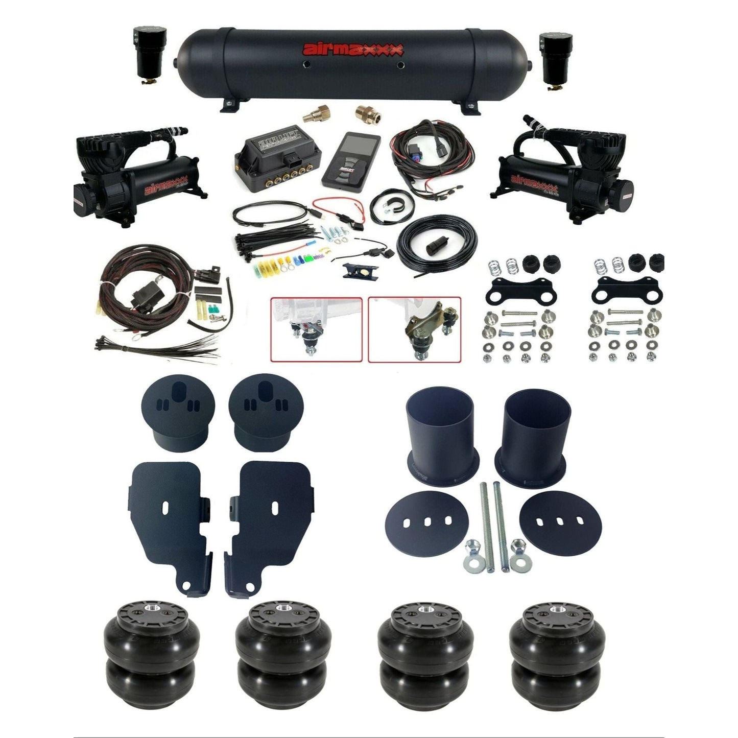 air lift 3p 27685 dual 580 black compressors aluminum tank slam bags & airmaxxx brackets air ride kit for 1965-70 chevy impala KIMP65-580B2-57ABK-27685-WK-3P2SS6