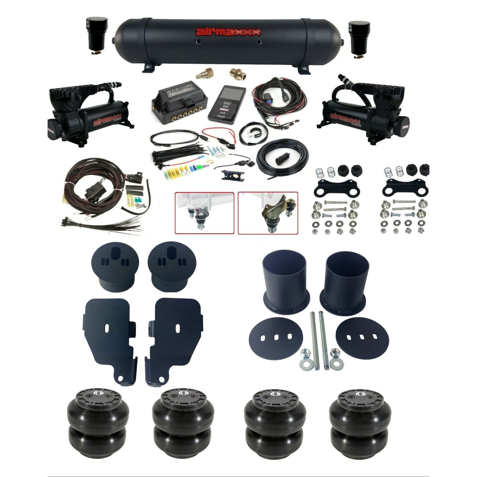 air lift 3p 27685 dual 580 black compressors aluminum tank slam bags & airmaxxx brackets air ride kit for 1965-70 chevy impala KIMP65-580B2-57ABK-27685-WK-3P2SS6