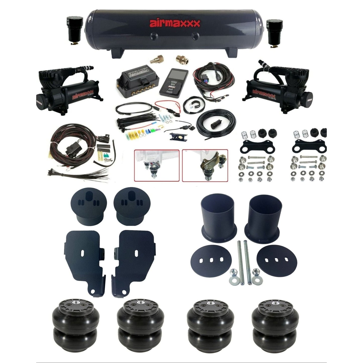 air lift 3p 27685 dual 580 black compressors steel tank slam bags & airmaxxx brackets air ride kit for 1965-70 chevy impala KIMP65-580B2-57S-27685-WK-3P2SS6